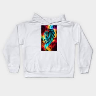 King Dragon Fire Turquoise Kids Hoodie